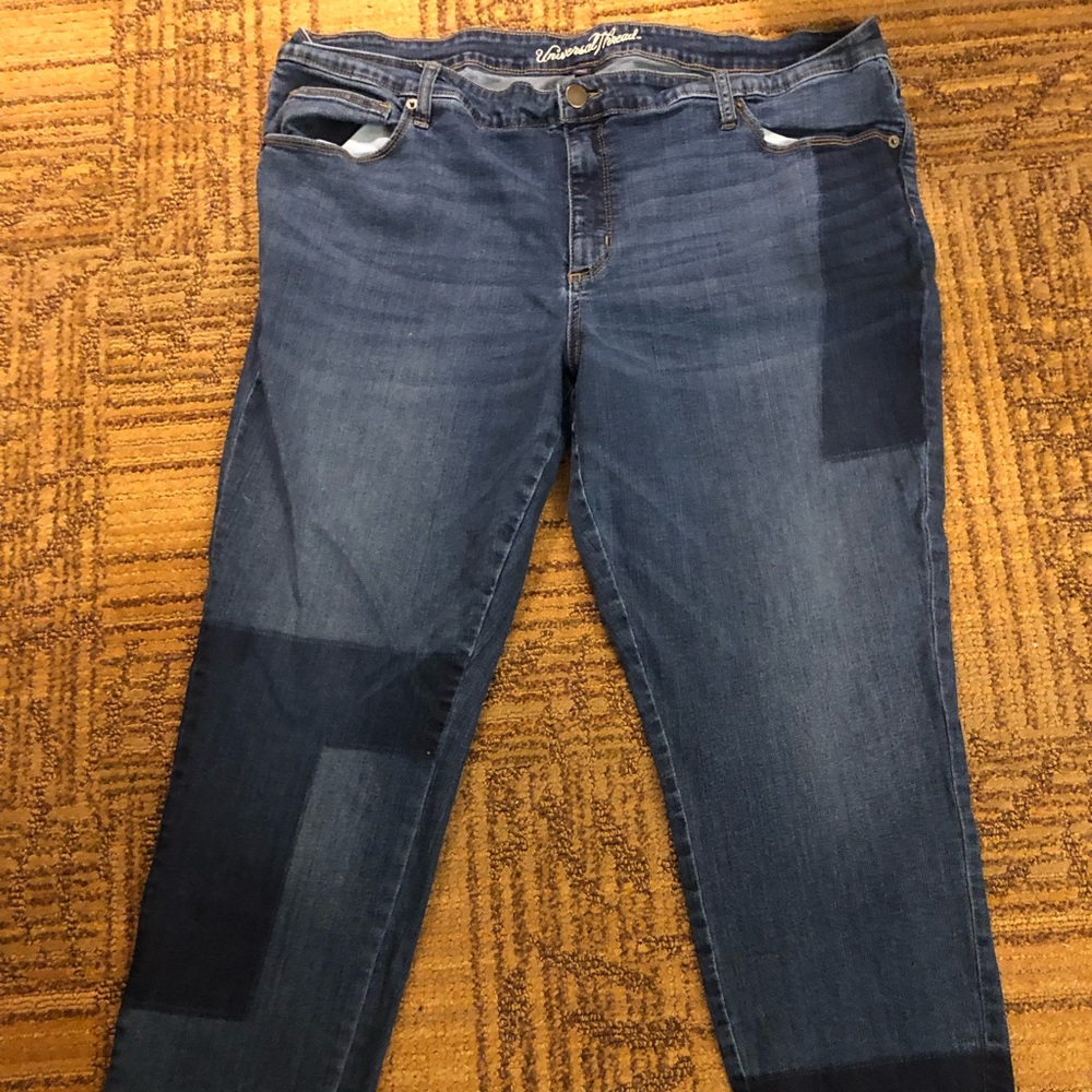 Universal Thread dark washed faux patched jeans